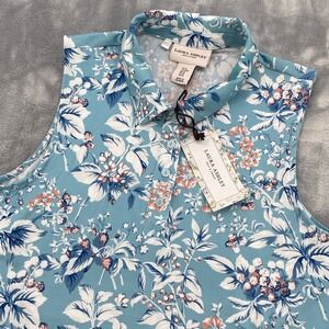 Laura Ashley Golf & Tennis Medium Blue Floral Sleeveless Pleated Athletic Dress